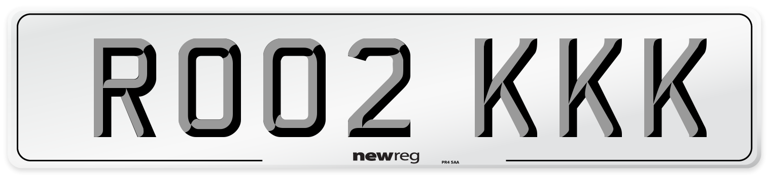 RO02 KKK Number Plate from New Reg